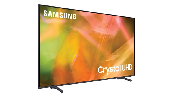 Smart Tivi Samsung Crystal UHD 4K 50 inch UA50AU8000KXXV mặt nghiêng trái