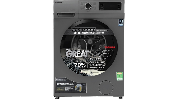 Máy giặt Toshiba 8.5 kg Inverter TW-BK95S3V(SK) mặt chính diện