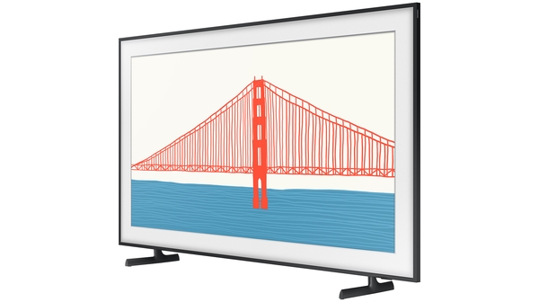 Smart Tivi The Frame QLED Samsung 4K 65 inch QA65LS03AAKXXV mặt nghiêng phải chân đế cao