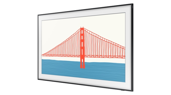 Smart Tivi The Frame QLED Samsung 4K 65 inch QA65LS03AAKXXV mặt nghiêng phải không chân đế