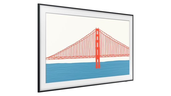 Smart Tivi The Frame QLED Samsung 4K 65 inch QA65LS03AAKXXV mặt nghiêng trái không chân đế