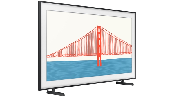 Smart Tivi The Frame QLED Samsung 4K 75 inch QA75LS03AAKXXV mặt nghiêng trái chân đế cao