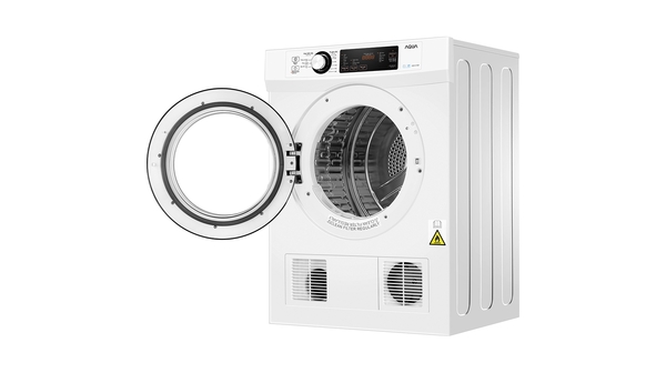 Máy sấy quần áo Aqua 7 kg AQH-V700F.W mặt nghiêng cửa lồng giặt mở