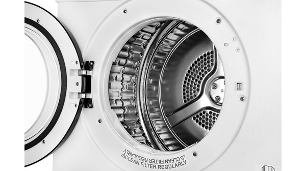 Máy sấy quần áo Aqua 7 kg AQH-V700F.W mặt nghiêng lồng giặt