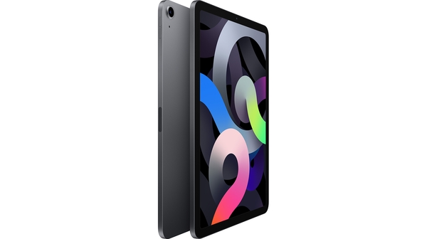 Máy tính bảng iPad Air 4 10.9 inch Wifi 64GB MYFM2ZA/A Xám 2020 mặt nghiêng trái