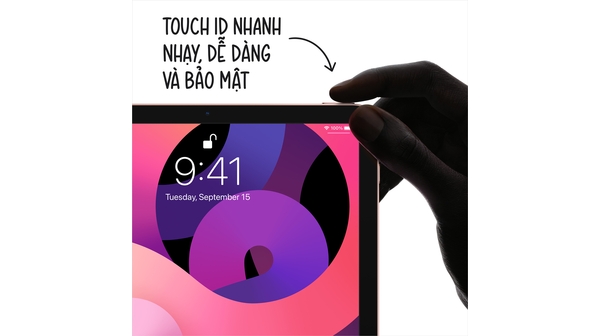 Máy tính bảng iPad Air 4 10.9 inch Wifi 64GB MYFP2ZA/A Vàng Hồng 2020 touch id nhanh nhạy