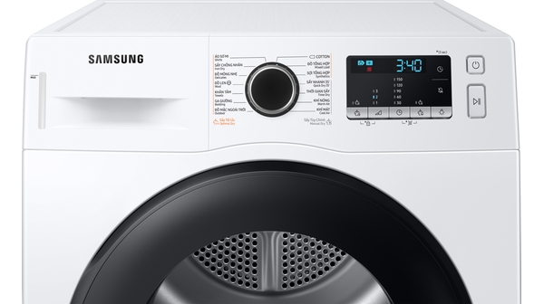Máy sấy bơm nhiệt Samsung 9 kg DV90TA240AE/SV bảng điều khiển