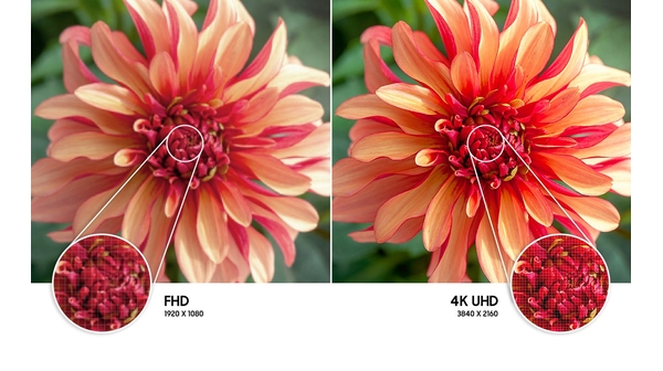 Smart Tivi Samsung Crystal UHD 4K 50 inch UA50AU8000KXXV độ phân giải 4K