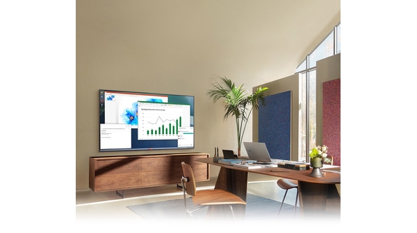 Smart Tivi Samsung Crystal UHD 4K 75 inch UA75AU7000KXXV pc on tv