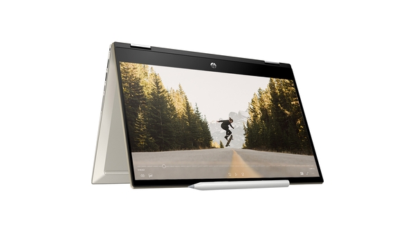 Laptop HP Pavilion X360 14-DW1018TU i5-1135G7 14 inch 2H3N6PA mặt nghiêng gập máy 360 độ