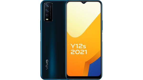 Điện thoại Vivo Y12s 3GB/32GB Đen mặt chính diện trước sau