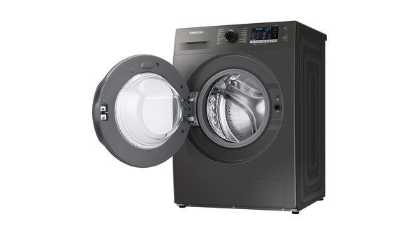 Máy giặt Samsung Inverter 9.5 kg WW95TA046AX/SV mặt nghiêng phải cửa mở