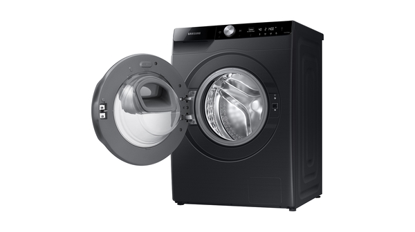 Máy giặt SamSung Inverter 10kg WW10TP54DSB mặt nghiêng phải cửa lồng giặt mở