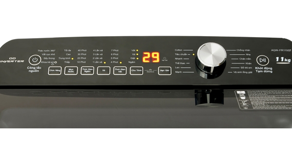 Máy giặt Aqua 11 kg AQW-FR110GT.PS bảng điều khiển