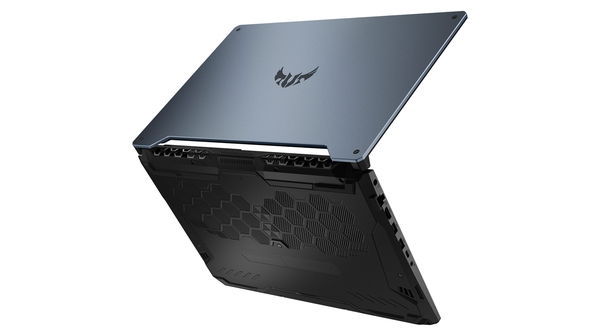 Laptop Asus TUF Gaming FX506L i5-10300H 15.6 inch HN002T mặt dưới nghiêng