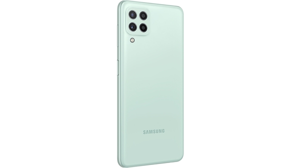 Điện thoại Samsung Galaxy A22 6GB/128GB Xanh mặt lưng nghiêng phải
