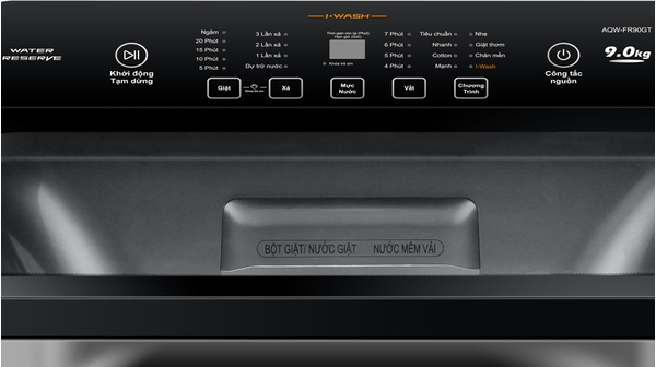 Máy giặt Aqua 9 kg AQW-FR90GT.S bảng điều khiển
