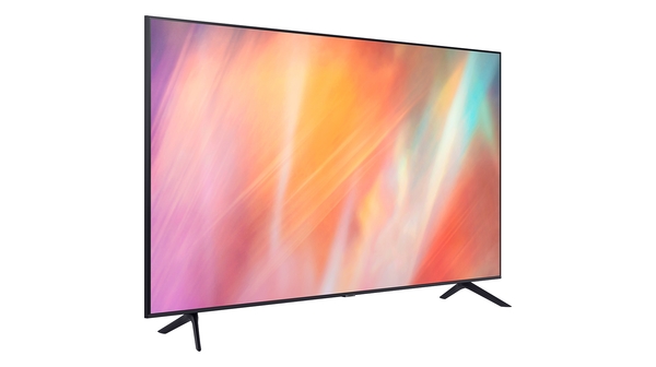 Smart Tivi Samsung 4K 43 inch UA43AU7700KXXV mặt nghiêng trái