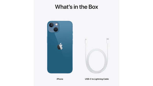 Điện thoại iPhone 13 128GB Xanh Dương dây sạc