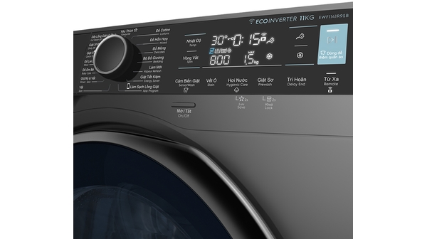 Máy giặt Electrolux Inverter 11kg EWF1141R9SB bảng điều khiển