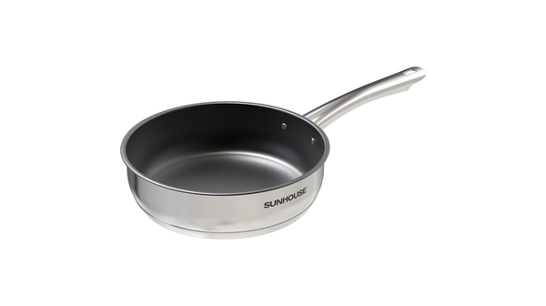 Chảo inox chống dính 5 đáy Sunhouse IN24M2 24cm mặt nghiêng phải