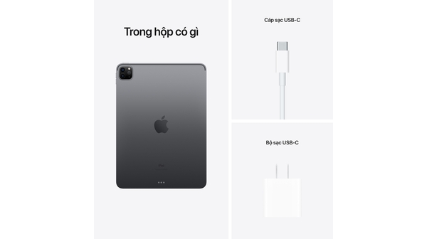 Máy tính bảng iPad Pro M1 2021 11 inch Wifi 256GB MHQU3ZA/A Xám bộ phụ kiện kèm
