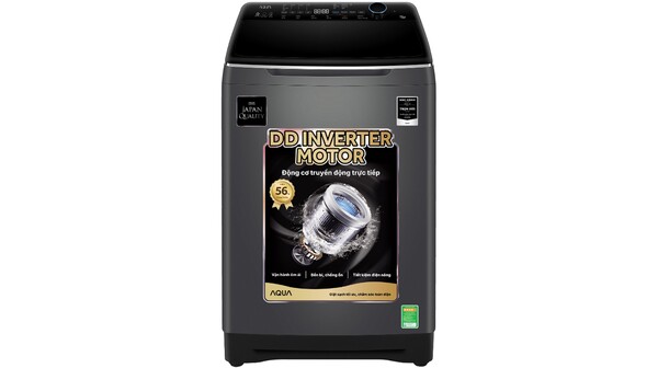 Máy giặt Aqua Inverter 15 kg AQW-DR150UGT.S mặt chính diện