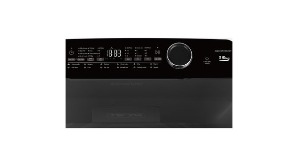 Máy giặt Aqua Inverter 15 kg AQW-DR150UGT.S bảng điều khiển
