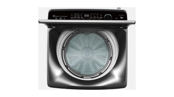 Máy giặt Aqua Inverter 15 kg AQW-DR150UGT.S mặt trên cửa mở