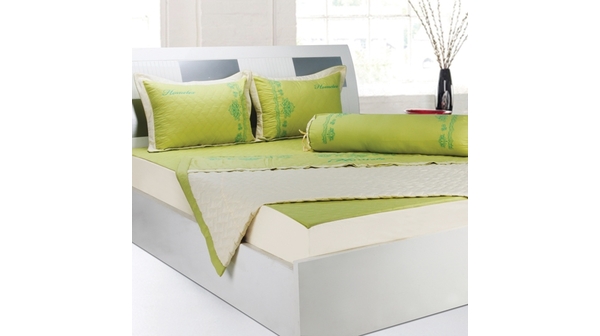 Bộ chăn drap gối Hometex bọc màu thêu cao cấp 1.8X2M) giá tốt