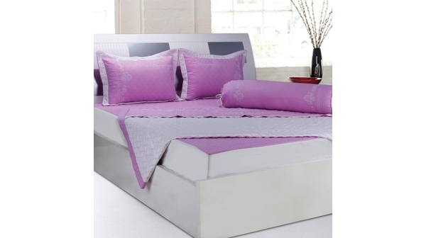 Bộ chăn drap gối Hometex bọc màu thêu cao cấp 1.8X2M) sang trọng