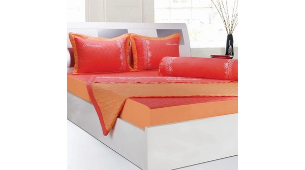 Bộ chăn drap gối Hometex bọc màu thêu cao cấp 1.8X2M) kết hợp màu sắc hài hòa