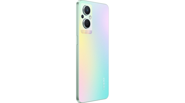 Điện thoại OPPO Reno7 Z 5G Bạc mặt lưng nghiêng trái