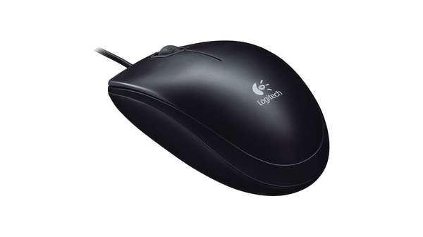 Chuột vi tính Logitech B100 Đen mặt nghiêng