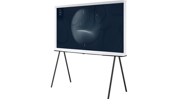 Smart Tivi QLED Samsung 4K 55 inch QA55LS01BAKXXV mặt nghiêng phải có chân đế