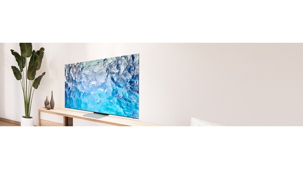 Smart Tivi Neo QLED 8K 85 inch Samsung QA85QN900BKXXV mặt nghiêng phải