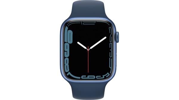 Apple Watch S7 GPS 45mm viền nhôm dây cao su Xanh dương mặt chính diện