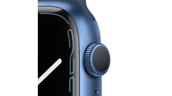 Apple Watch S7 GPS 45mm viền nhôm dây cao su Xanh dương chi tiết