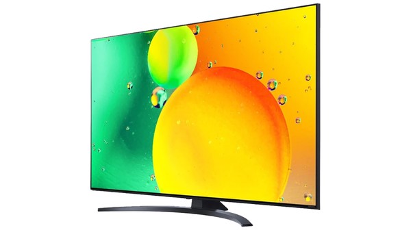 Smart Tivi NanoCell LG 4K 55 inch 55NANO76SQA mặt nghiêng phải