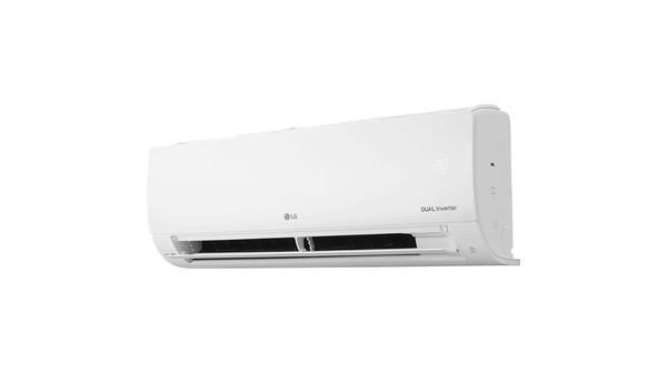 Máy lạnh LG Inverter 1.5HP B13END1 mặt nghiêng phải cánh đảo quạt mở