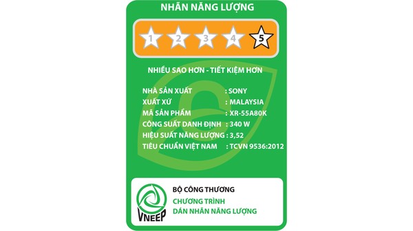 Google Tivi OLED Sony 4K 55 inch XR-55A80K tem năng lượng