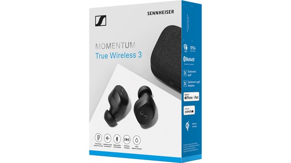 Tai nghe Bluetooth Sennheiser Momentum True Wireless 3 Đen hộp mặt trước