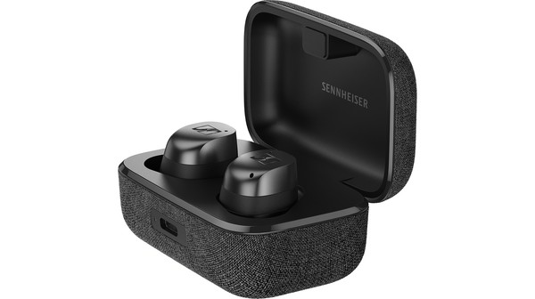 Tai nghe Bluetooth Sennheiser Momentum True Wireless 3 Xám mặt nghiêng mở hộp