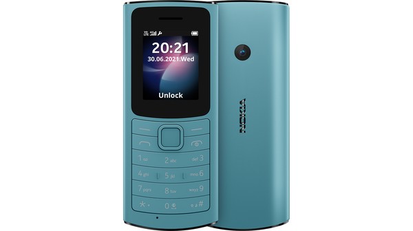 Điện thoại Nokia 110 4G Xanh mặt chính diện trước sau