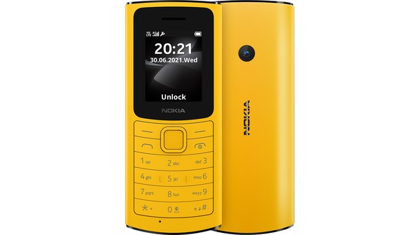 Điện thoại Nokia 110 4G Vàng mặt chính diện trước sau