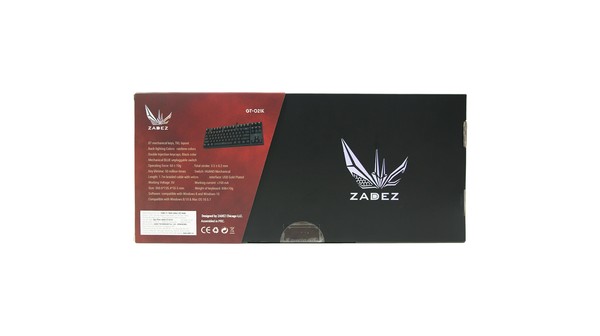 Bàn phím gaming có dây Zadez GT-021K mặt trái hộp