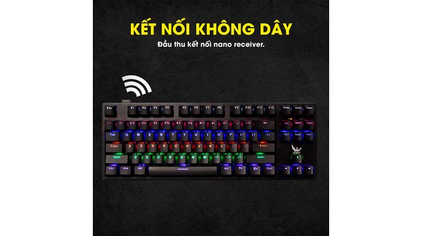 Bàn phím cơ Gaming không dây Zadez GT-015DK kết nối