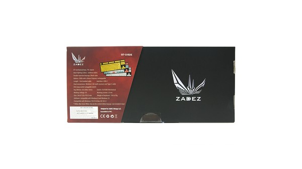 Bàn phím cơ Gaming không dây Zadez GT-015DK mặt sau hộp