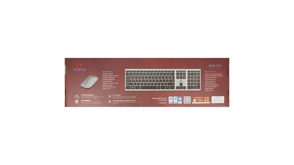 Bộ bàn phím chuột không dây Zadez ZMK-530G Xám mặt trước hộp