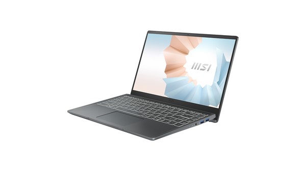 Laptop MSI Modern 14 B11MOU-1031VN nghiêng phải